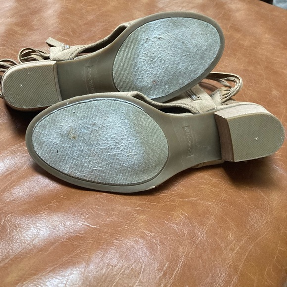 Mari A. Wylie Camel leather heeled open toe booty size 9 - Picture 4 of 6